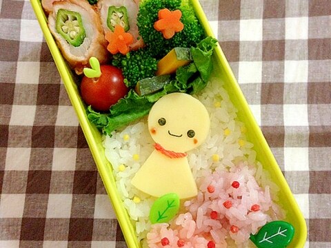 簡単キャラ弁☆あじさい&てるてる坊主のお弁当♪